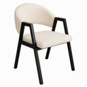 Ver imagem 1 de Cadeira de Jantar Antonella Boucle Estilo Poltrona com Pés Preto - 7 Decor Bege