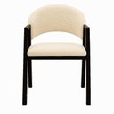 Ver imagem 3 de Cadeira de Jantar Antonella Boucle Estilo Poltrona com Pés Preto - 7 Decor Bege