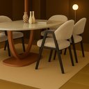 Ver imagem 2 de Cadeira de Jantar Antonella Boucle Estilo Poltrona com Pés Preto - 7 Decor Bege