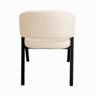 Cadeira de Jantar Antonella Boucle Estilo Poltrona com Pés Preto - 7 Decor Bege - 4