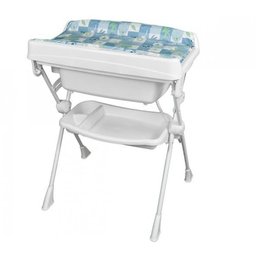 Banheira com Trocador Splash Peixinhos Azul Burigotto - 1 Banheira com Trocador Splash Peixinhos Azul Burigotto - 1