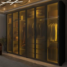 Guarda Roupa Reflecta 6 Portas Led Innova Preto - Gelius - 4