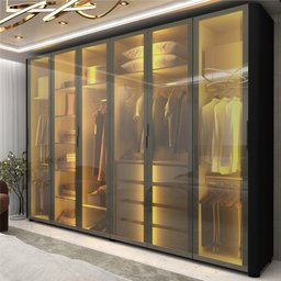 Guarda Roupa Reflecta 6 Portas Led Innova Preto - Gelius - 1