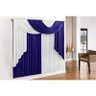 Cortina Elegance 2.00x1.70m Varão Duplo - Azul e branco - 1