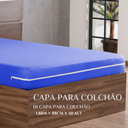 Ver imagem 3 de Capa de Colchão Casal Solteiro Box em Malha com Zíper Estilo e Praticidade:azul