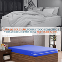 Ver imagem 5 de Capa de Colchão Casal Solteiro Box em Malha com Zíper Estilo e Praticidade:azul