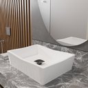 Ver imagem 1 de Conjunto Cuba de Apoio Atena Com Valvula Click Inox Black Branco