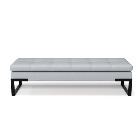 Recamier Verner Cinza - Base Ferro Preto Fosco - 140cm- Casore