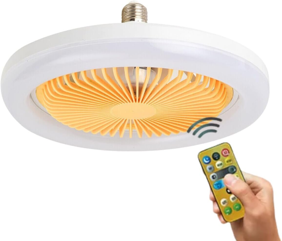 Ventilador De Teto Lâmpada LED 2 em 1 - Ilumine e Refresque Seu Espaço com Controle Remoto e Design  - 2