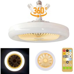 Ventilador de Teto Lâmpada Led 2 em 1 - Ilumine e Refresque Seu Espaço com Controle Remoto e Design - 3