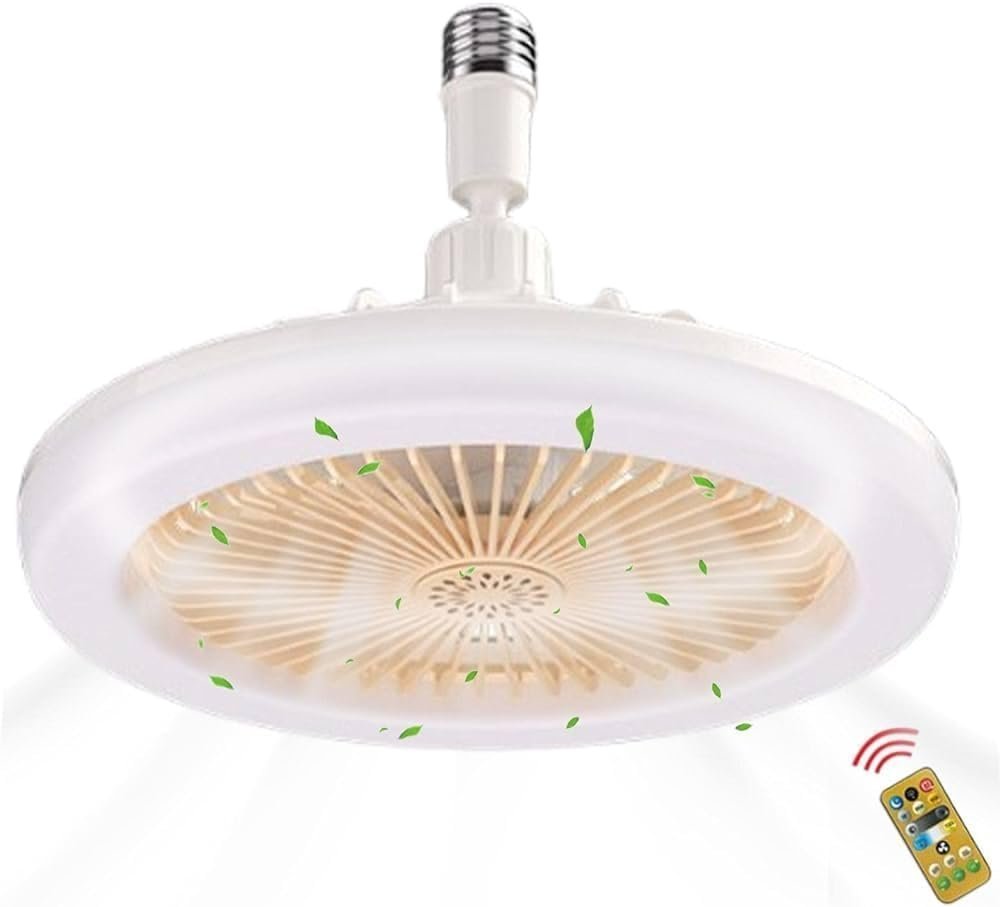 Ventilador De Teto Lâmpada LED 2 em 1 - Ilumine e Refresque Seu Espaço com Controle Remoto e Design 
