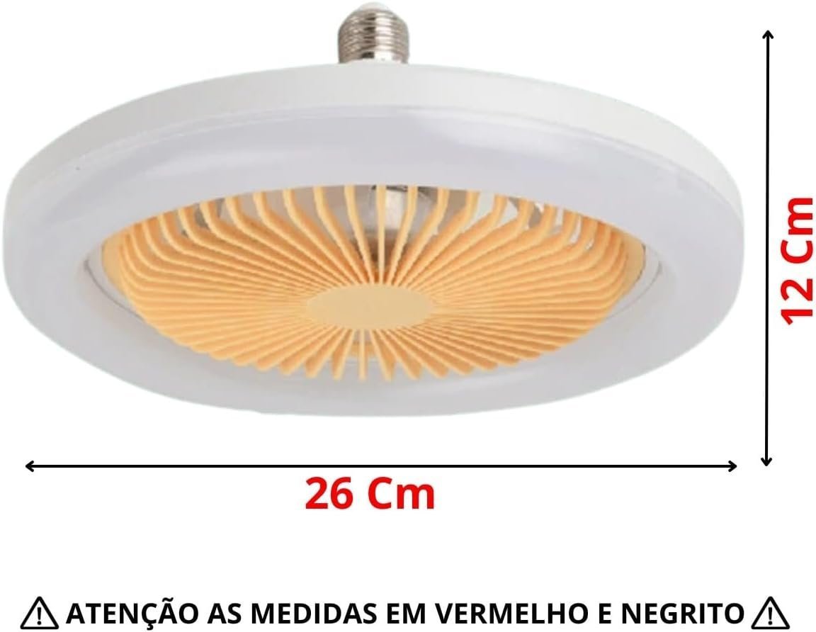 Ventilador De Teto Lâmpada LED 2 em 1 - Ilumine e Refresque Seu Espaço com Controle Remoto e Design  - 9