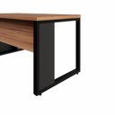 Ver imagem 6 de Mesa em L com Armário Lateral para Escritório Mesa Dinâmica Industrial 3 Gavetas Nogal com Preto