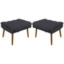 Ver imagem 2 de Kit 2 Puff Decorativo para Sala Quarto Penteadeira Sufler Linho Pés Palito