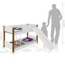 Ver imagem 2 de Beliche Infantil Toscana com Escorregador MDF Branco Mel Divaloto Móveis