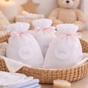 Ver imagem 2 de Kit Saquinho de Maternidade Rosa 3 Peças | Casa Del Grande