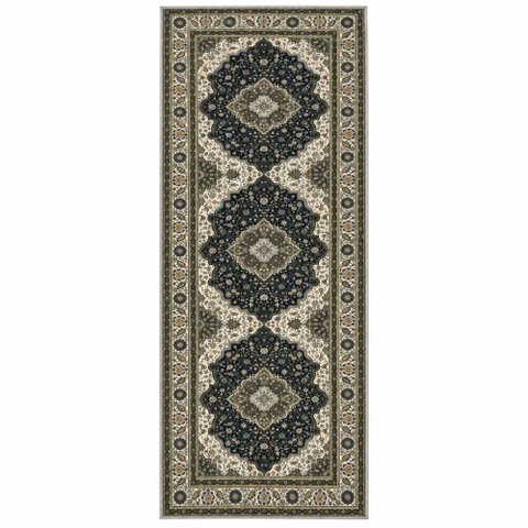 Passadeira Egipcio Aurum 8.15.18 Preto/Verde 0,60x2,00 Abtex