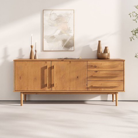 Buffet Madeira 170cm Atemporal 3 Gavetas Espaço Amplo Freijó Tecca Idimex