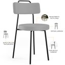 Ver imagem 4 de Kit 06 Cadeiras Decorativas Estofada Para Sala De Jantar Barcelona L02 Facto Cinza - Lyam Decor