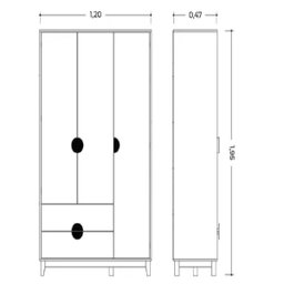 Conjunto de Quarto com Roupeiro e Cômoda Ipê - Moveis Leartam - 4