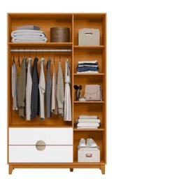 Conjunto de Quarto com Roupeiro e Cômoda Ipê - Moveis Leartam - 2