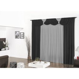 Cortina Floripa Malha Gel 3m Preto - 1