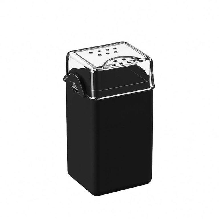Saleiro Pimenteiro 70ml Preto Porta Tempero 5x4x8cm Plástico Coza Dispenser de Mesa Saleiro Pimenteiro 70ml Preto Porta Tempero 5x4x8cm Plástico Coza Dispenser de Mesa