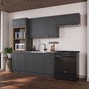 Ver imagem 1 de Armário de Cozinha Modulada Compacta Fidelitá Nara 100% MDF 4 Peças 270cm 12 Portas 2 Gavetas sem