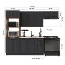 Ver imagem 4 de Armário de Cozinha Modulada Compacta Fidelitá Nara 100% MDF 4 Peças 270cm 12 Portas 2 Gavetas sem