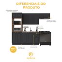 Ver imagem 5 de Armário de Cozinha Modulada Compacta Fidelitá Nara 100% MDF 4 Peças 270cm 12 Portas 2 Gavetas sem