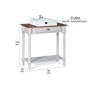 Ver imagem 5 de Bancada Aparador Mini Lavabo 1 Gaveta e Prateleira com Cuba Linz Móveis - Off White/imbuia Glazer