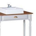 Ver imagem 4 de Bancada Aparador Mini Lavabo 1 Gaveta e Prateleira com Cuba Linz Móveis - Off White/imbuia Glazer