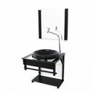 Ver imagem 2 de Gabinete de Vidro 40cm Apx com Cuba Chapeu Preto