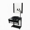 Ver imagem 3 de Gabinete de Vidro 40cm Apx com Cuba Chapeu Preto