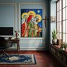 Quadro Decorativo Os Três Reis Magos - 70x50cm:moldura Preta - 1