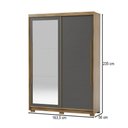 Ver imagem 4 de Guarda-Roupa Casal Cairo 2 Portas de Correr com Espelho 3 Gavetas 100% Mdf Flex Nature/Alasca - Pnr