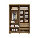 Ver imagem 2 de Guarda-Roupa Casal Cairo 2 Portas de Correr com Espelho 3 Gavetas 100% Mdf Flex Nature/Alasca - Pnr