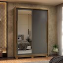 Ver imagem 1 de Guarda-Roupa Casal Cairo 2 Portas de Correr com Espelho 3 Gavetas 100% Mdf Flex Nature/Alasca - Pnr