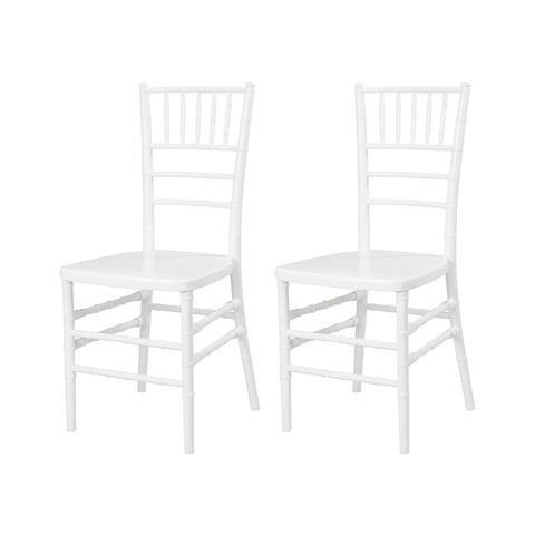 Kit 2 Cadeiras Tiffany em Polipropileno Branca para Sala de Jantar Eventos e Festa