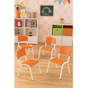 Ver imagem 1 de Kit 4 Cadeiras Infantil Iso Laranja Brinquedoteca Escolas Ecomhome