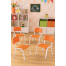 Kit 4 Cadeiras Infantil Iso Laranja Brinquedoteca Escolas Ecomhome - 1