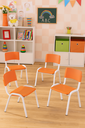 Ver imagem 1 de Kit 4 Cadeiras Infantil Iso Laranja Brinquedoteca Escolas Ecomhome