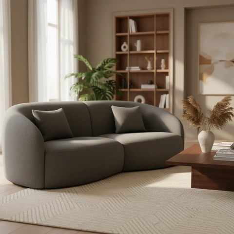 Sofá Sala Nuvem 170 cm Conforto Premium Decorativo Orgânico:Cinza Escuro