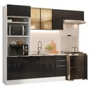 Ver imagem 2 de Armário de Cozinha Completa 270 cm Branco/Preto Lux Madesa 10