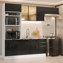 Ver imagem 1 de Armário de Cozinha Completa 270 cm Branco/Preto Lux Madesa 10