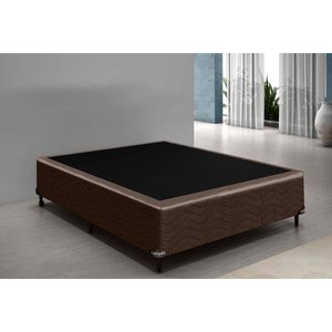 Cama(Box Casal+Colchão Mola) 138×188×26 Suede Marrom