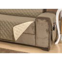 Ver imagem 2 de Protetor de Sofá Manu 3 Lugares Dupla Face Cáqui/Palha