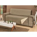 Ver imagem 1 de Protetor de Sofá Manu 3 Lugares Dupla Face Cáqui/Palha