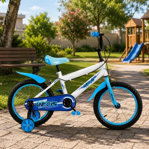 Bicicleta Infantil Aro 16 Menino Menina c/ Rodinhas Branca