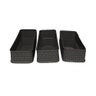 Kit com 3 Cesto Organizador Modular Empilhável Rattan KOPECK MARROM CAFÉ - 1